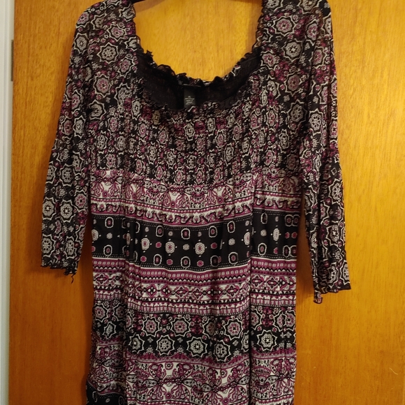 INC International Concepts Tops - INC black peasant-style top